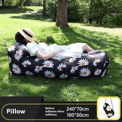 Camping Air Folding Lunch Break Net Celebrity Inflatable Mattress Lazy Sofa Recliner Single Portable Outdoor