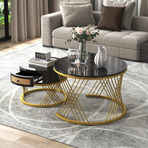 Fibreboard Metal Round Coffee Table