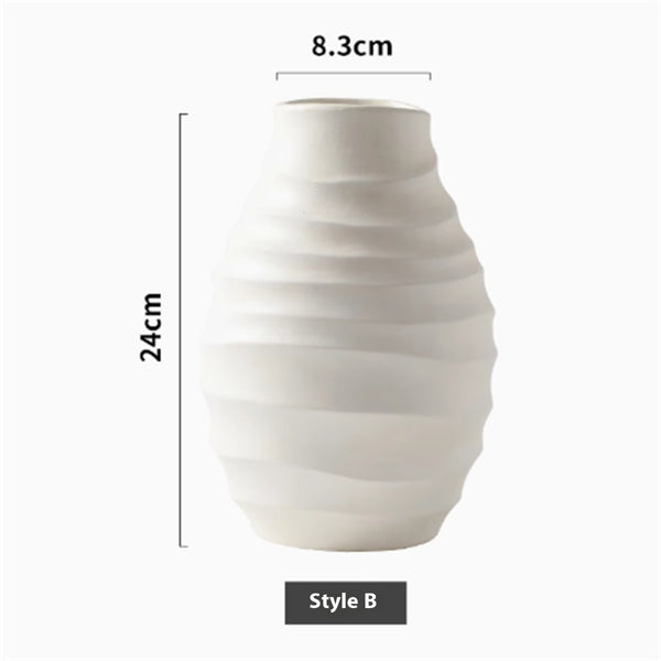 Wabi-sabi Style Ceramic Vase Zen Flower Arrangement