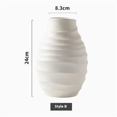 Wabi-sabi Style Ceramic Vase Zen Flower Arrangement