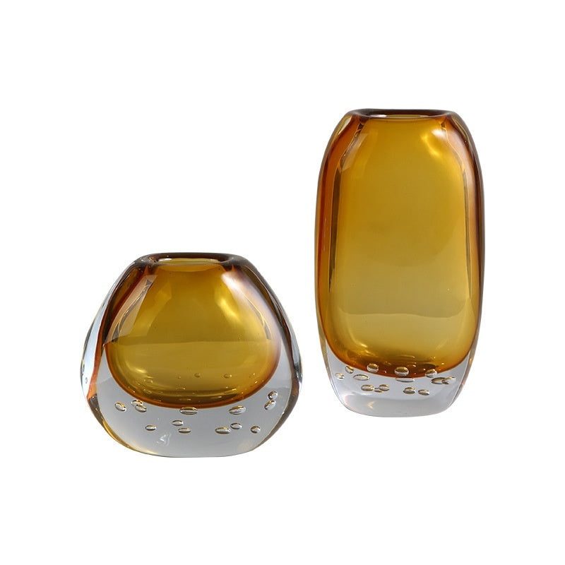 Light Luxury Color Glazed Glass Vase