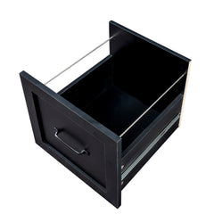 Home Office Computer Desk With Hutch, Antiqued Black Finish