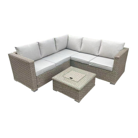 Patio Furniture Set, Waterproof Outdoor Furniture With Coffee Table,3 Seater For Porch Balcony, Brown