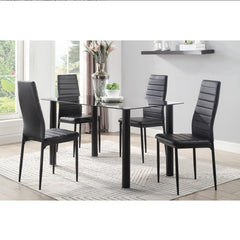 Modern Style Black Faux Leather Upholstery Contemporary Dining Room Furniture