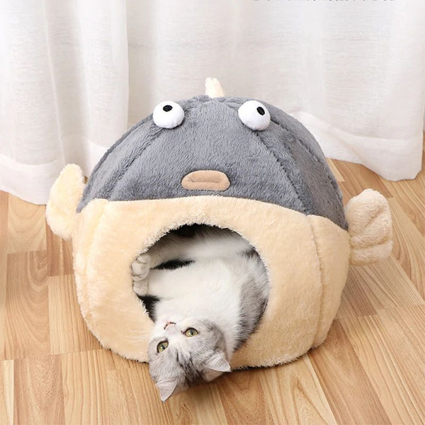Cute Animal Cat Accessory Furniture Balloonfish-shaped House