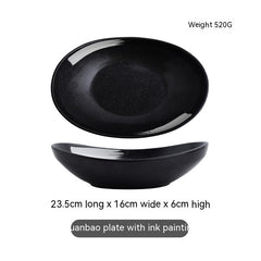 Japanese-style Ceramic Salad Dish Deep Plates Oval