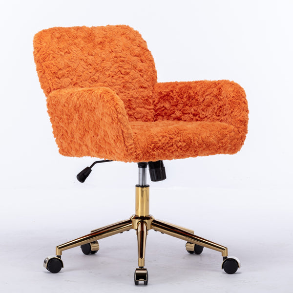 Home Office Chair With Golden Metal Base