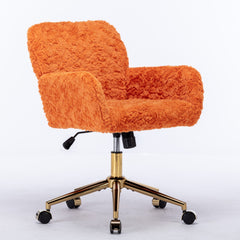 Home Office Chair With Golden Metal Base