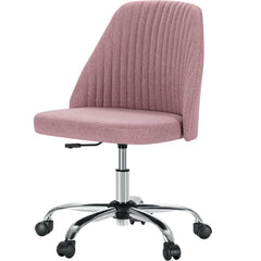 Modern Fabric Armless Adjustable Swivel Office Desk Chairs With Wheels