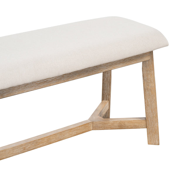 6-piece Retro Farmhouse Style Dining Set, Rectangular Table And 4 Upholstered Chairs and Bench