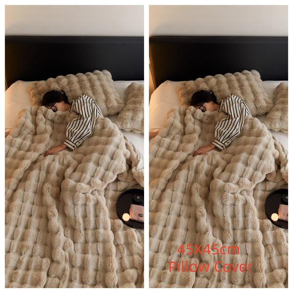 Polyester Bubble Velvet Thick Blanket