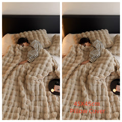 Polyester Bubble Velvet Thick Blanket