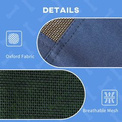 48" x 36" Elevated Portable Dog Cot Cooling Pet Bed with UV Protection Canopy Shade, Dark Blue