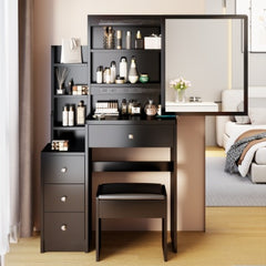 Cabinet Vanity Multi Layer High Capacity Storage, Practical Fashionable Dresser