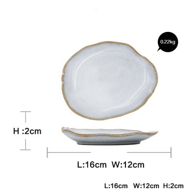 Irregular ceramic tableware.