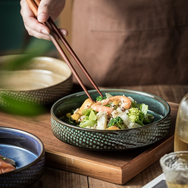 Japanese Ceramic Round Deep Plates Dinner Plate