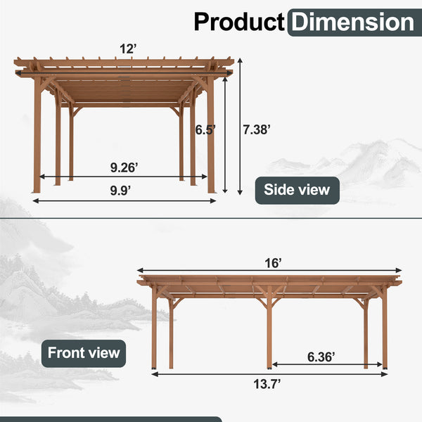 Wooden Patio Pergola Gazebo