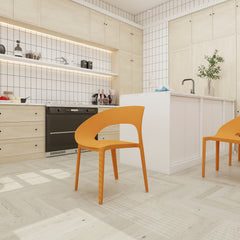 Haze Green Polypropylene Single Side Chair  One Piece Design For Indoor & Outdoor Use,suitable For Living Rooms, Dining Rooms, Gardens, Terraces And Other Scenarios