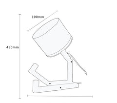 Creative Small Machine Humanoid Wooden Table Lamp Fashion Design Home Decor