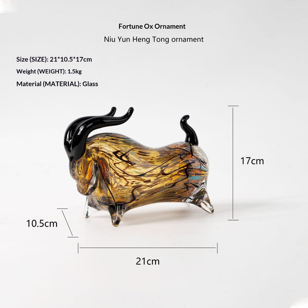 Luxury Handmade Glass Bull And Vitreous Art Decor Piece