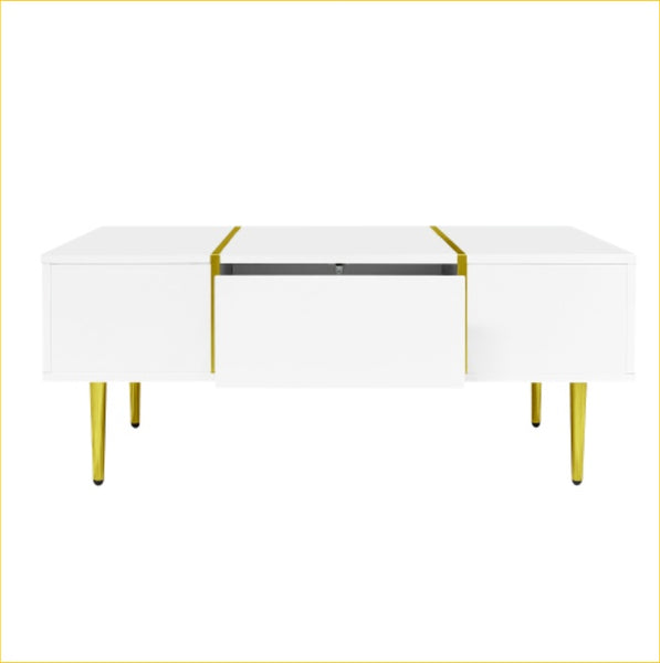 White High-gloss Coffee Table, Modern And Simple