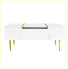 White High-gloss Coffee Table, Modern And Simple