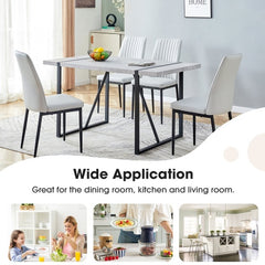 Modern Dining Table Rectangular Dinner Table, Easy Assembly,