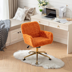 Home Office Chair With Golden Metal Base