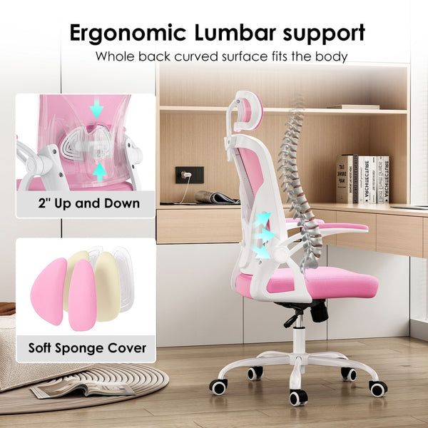 Ergonomic Office Chair, Home Office Desk Chair With Headrest, High Back Computer Chair With Armrests And Adjustable Lumbar Support For Home Office Study Room, Black