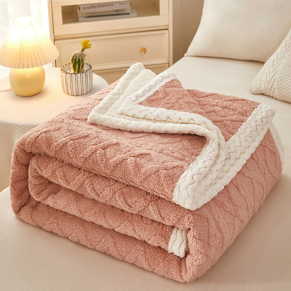 Double Thickened Warm Fleece Sofa Blanket