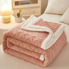 Double Thickened Warm Fleece Sofa Blanket