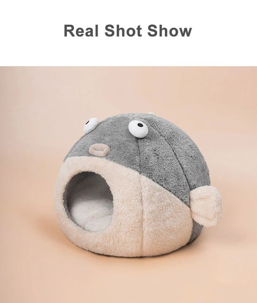 Cute Animal Cat Accessory Furniture Balloonfish-shaped House