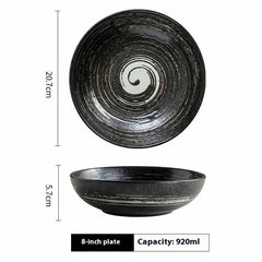 Japanese round ceramic plate