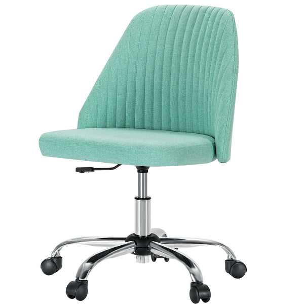 Modern Fabric Armless Adjustable Swivel Office Desk Chairs With Wheels