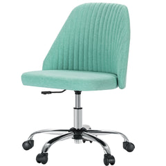 Modern Fabric Armless Adjustable Swivel Office Desk Chairs With Wheels