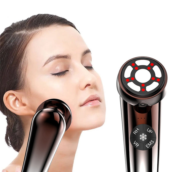 Vibrating Hot-and-cold Therapy Red Light RF Water Infusion Microcurrent Facial Lifting Beauty Device