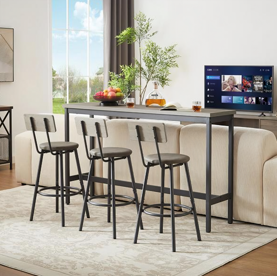 Long Bar Counter Table Set