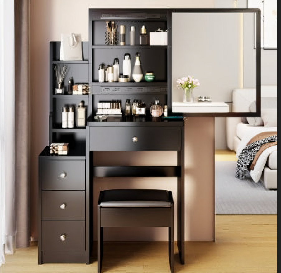 Cabinet Vanity Multi Layer High Capacity Storage, Practical Fashionable Dresser