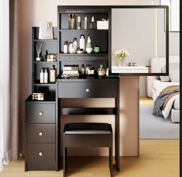 Cabinet Vanity Multi Layer High Capacity Storage, Practical Fashionable Dresser