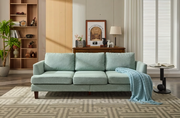 Comfortable Sectional Sofa Easy Assembly & Comfy Cushion,Light Green