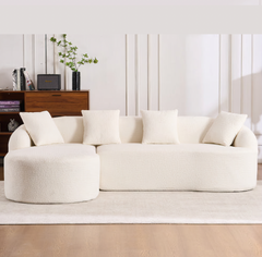 Chaise Lounge Sectional with Chenille Fabric