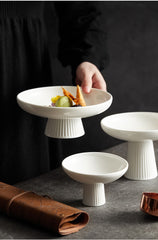 Goblet Plate Ceramic Snack Dessert Fruit Plate