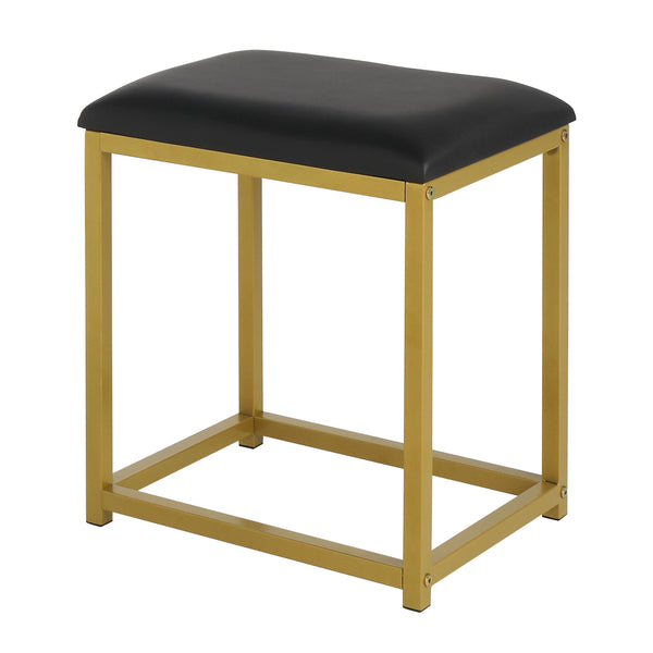 Black, Particleboard, Steel Frame, Two-drawer, Dressing Table Set, Light Luxury