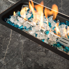 Outdoor Fire Table Propane Pit Rattan With Tile Tabletop