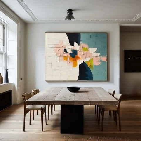 Handmade Oil Painting Canvas Wall Art Decoration 3D Color Palette Knife Thick Oil Flower Modern Abstract For Home Living Room Decor Rolled Frameless Unstretched Painting