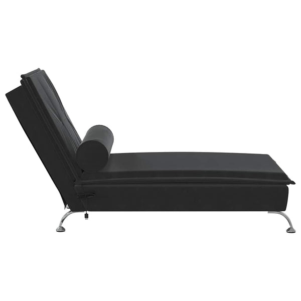 Massage Chaise Lounge with Neck Roll, Velvet
