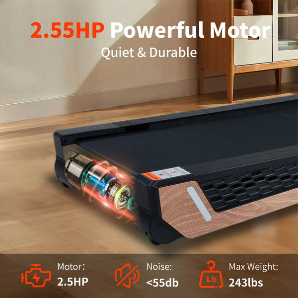 8 Incline Walking Pad Treadmill  Portable Compact Treadmills Under Desk Treadmill,  Incline Treadmills For Home Office, Upright Stand, 2.55HP Portable Treadmill With 220 Lbs Capacity LED Display.