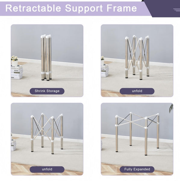 Table Legs Only - Minimalist Silver Stainless Steel Folding Table Frame
