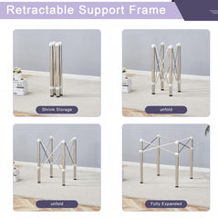 Table Legs Only - Minimalist Silver Stainless Steel Folding Table Frame