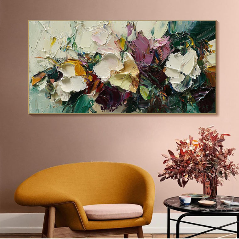 Handmade Flowers Fied Oil Painting Canvas Artwork Hand Painted Wall Art Knife Thick Decoration For Home Decor Rolled Frameless Unstretched Painting